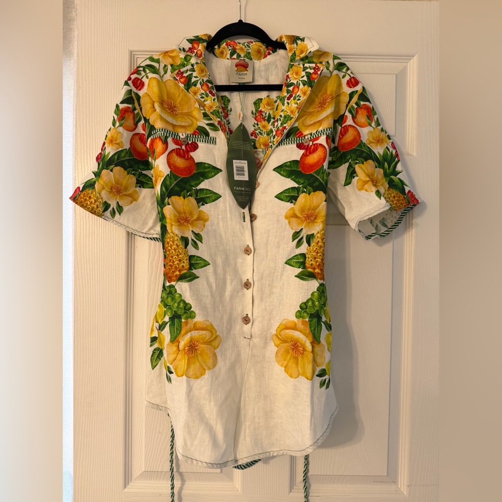Farm Rio Linen Romper - Picture 3 of 7